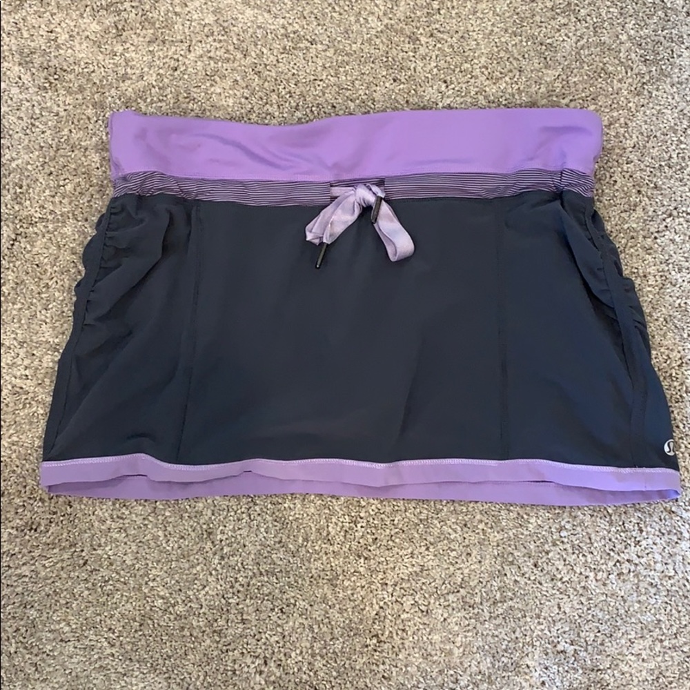 Gray and purple lululemon tennis skirt